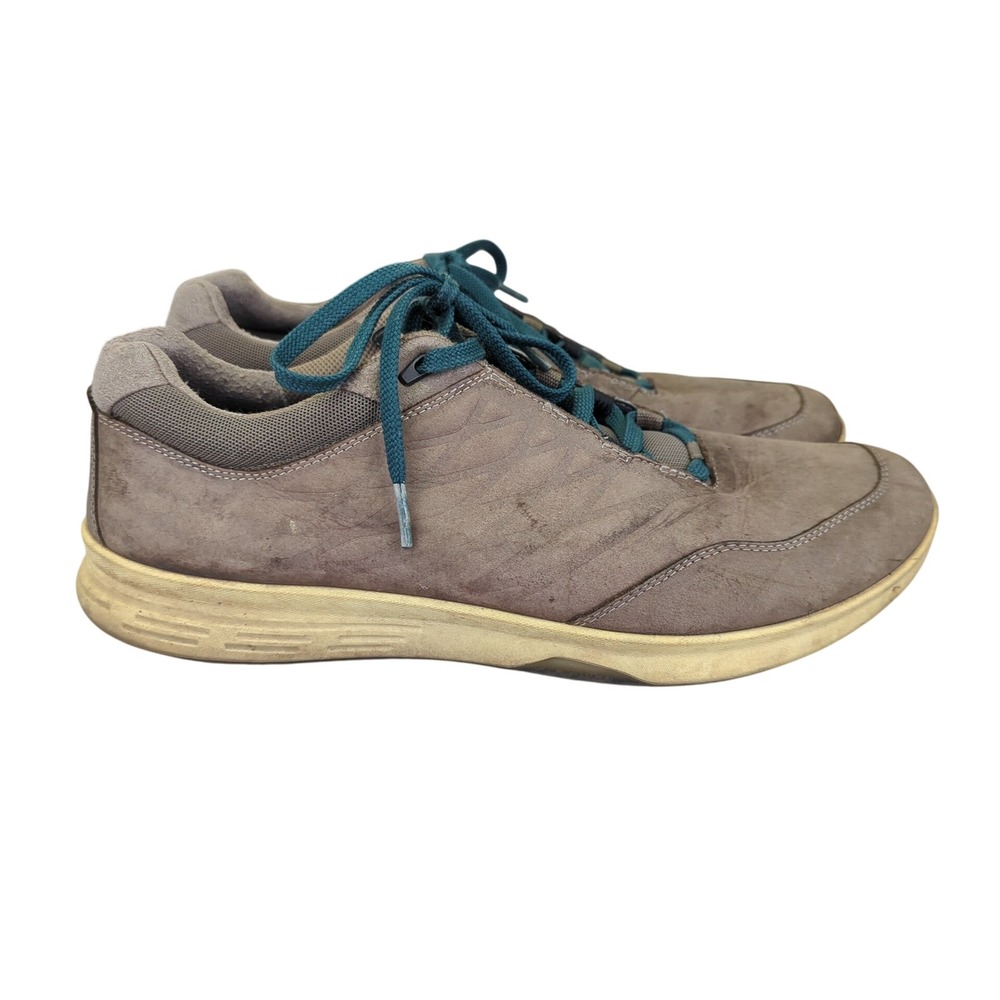 Ecco Mens Brown Leather Walking Shoes Sneakers Comfort Size 45‎ 11-11.5 Casual